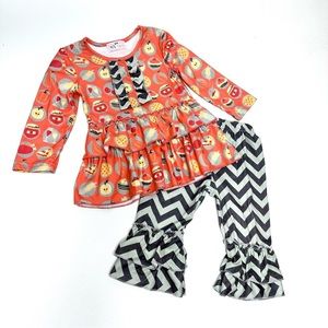 Pete + Lucy 2Pc Harvest Thanksgiving Pie Outfit Size 0-6 months